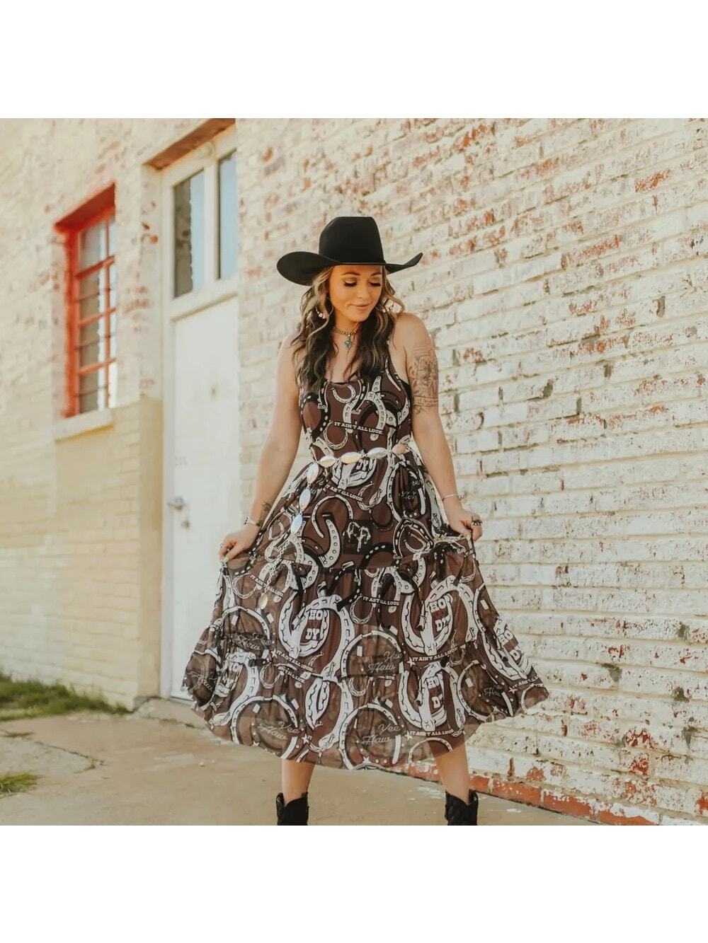 NWT 2Fly Western Boutique Horseshoe Sheer Dress Size S/M